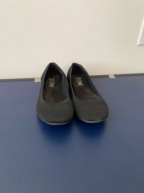 Black Knit Slip-On Ballet Flats for Women